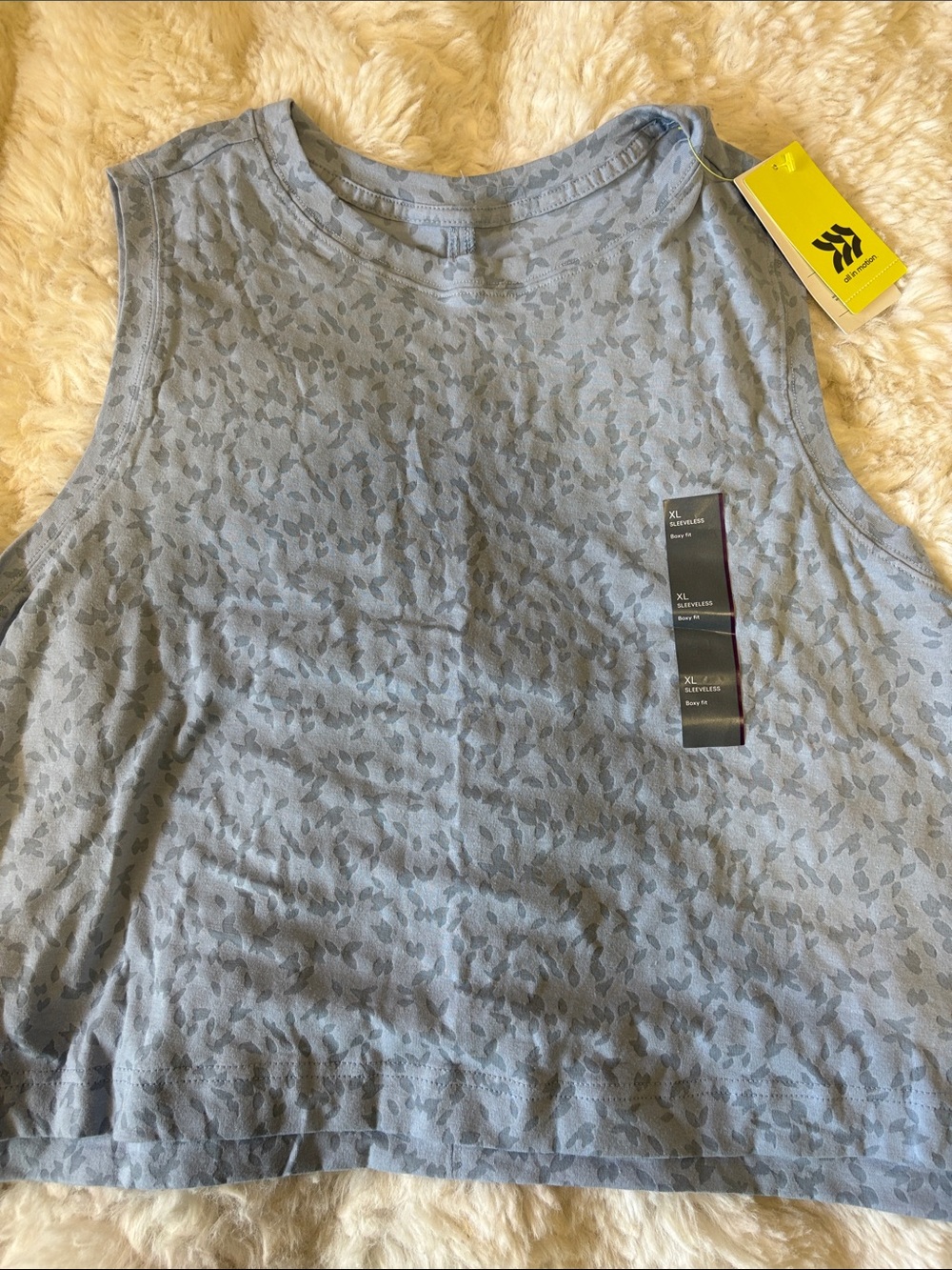 all in motion Light Blue Subtle Print Sleeveless Tank